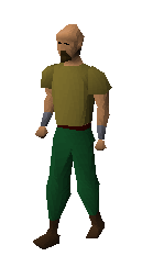 Default OSRS adventurer wearing an olive shirt and green trousers